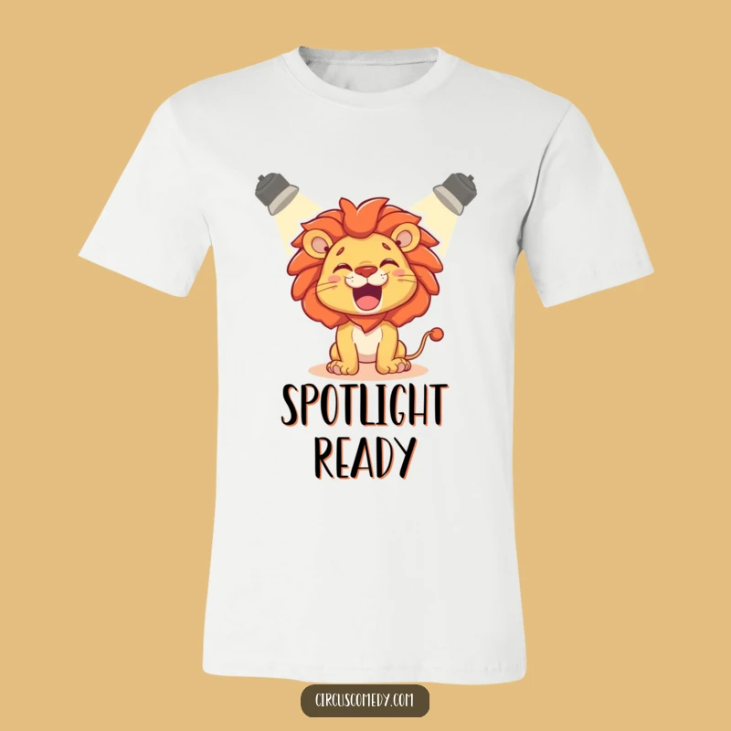 Funny Lion Roaring T-Shirt: Playful Spotlight Performance Tee Gift