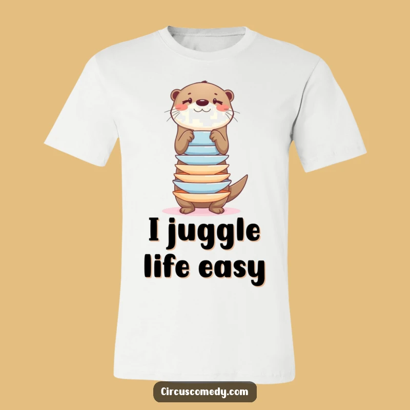Funny Otter Balancing Plates T-Shirt: Wear Your Skill (or Lack Thereof!)