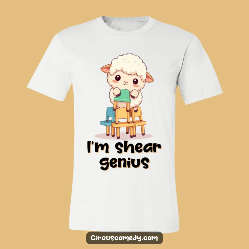 Funny Sheep Chair Stacker T-Shirt - Hilarious Animal Balance Tee Gift