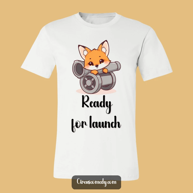 Funny Fox Cannon T-Shirt: Curious Vixen Peeks Out, Bold & Hilarious Funny Gift!