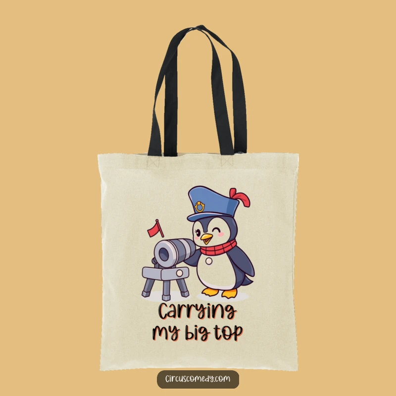 Funny Ringmaster Penguin Tote Bag - Carry Your Laughs in Style