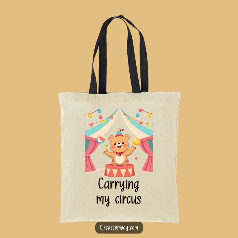 Funny Bear Juggler Circus Tote Bag: Stylish and Hilarious Shopping Companion