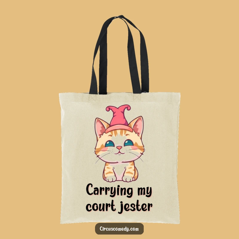 Funny Jester Cat Tote Bag: Carry Your Laughs with Feline Flair
