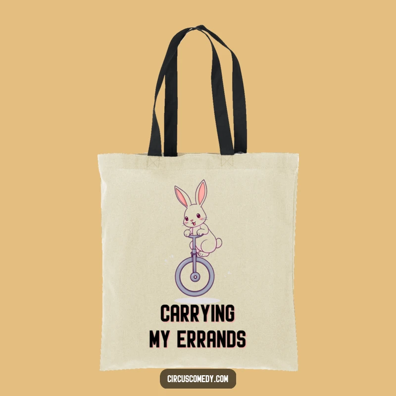 Funny Rabbit Unicycle Tote Bag: Chic Carry-All & Hilarious Gift