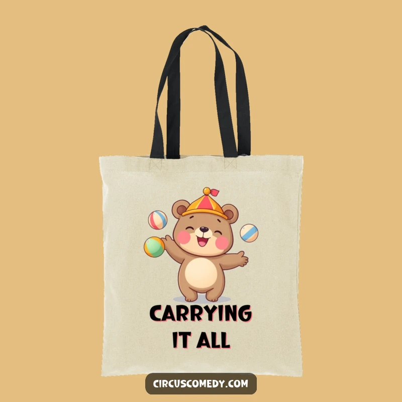 Funny Bear Juggling Tote Bag: Carry Your Circus Flair, Funny Gift