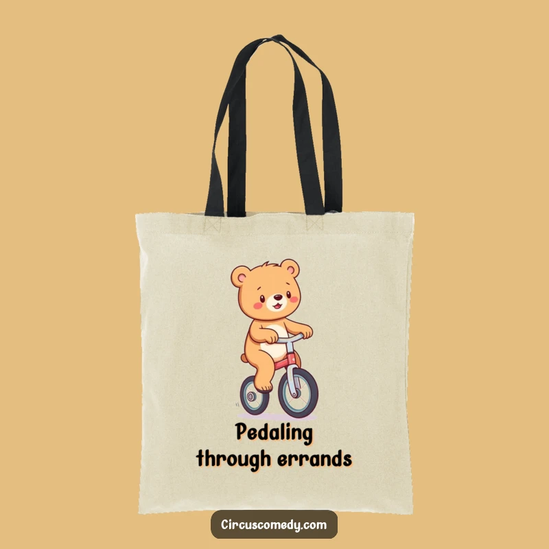 Funny Bear Unicycle Tote Bag: Carry Your Goods with a Smile