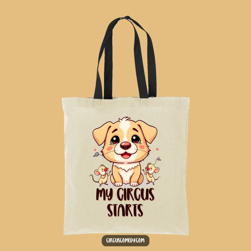 Funny Dog Clown Nose Tote: Stylish and Silly Mouse Juggling Bag Gift