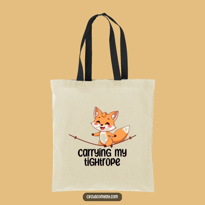 Funny Fox Tightrope Walker Tote Bag - Carry Your Proud Smile Daily!