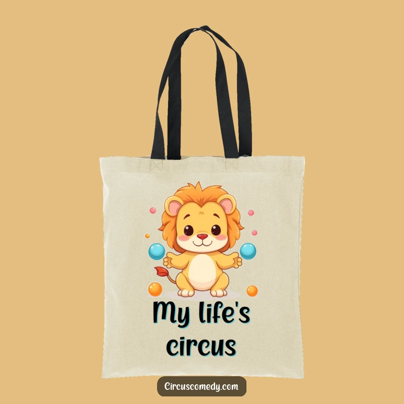 Funny Lion Juggling Tote Bag - Stylish & Humorous Accessory