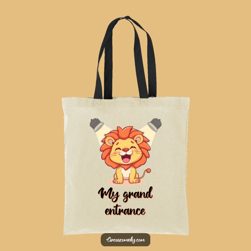Funny Lion Roaring Tote Bag: Playful Spotlight Accessory Gift