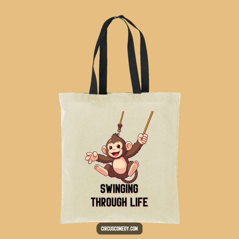 Funny Monkey Trapeze Tote Bag: Carry Your Essentials with Flair