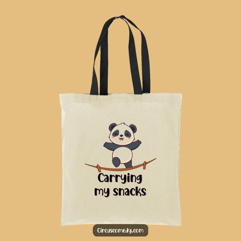 Funny Panda Tightrope Tote Bag: Carry Your Calm, Hilarious Funny Gift