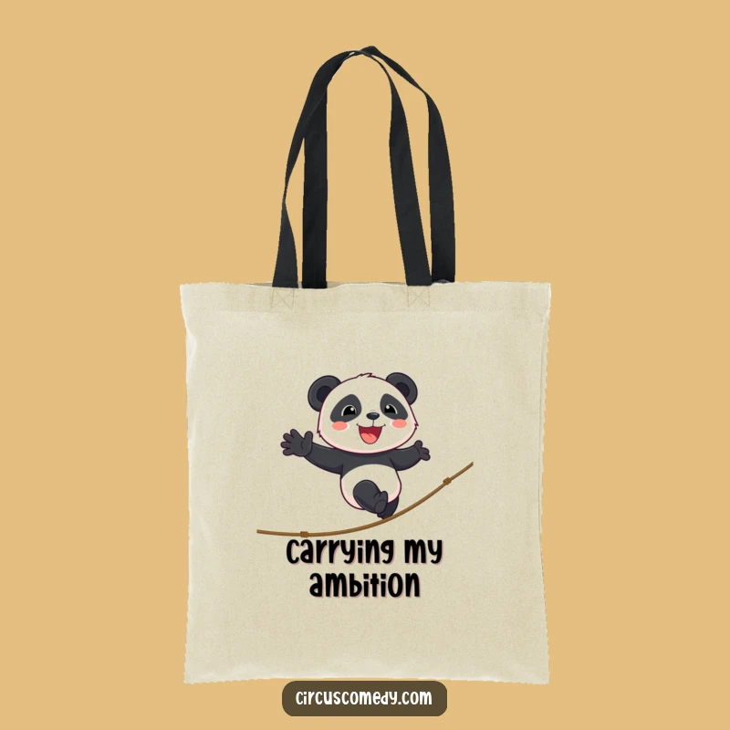 Funny Panda Tightrope Tote Bag: Chic Balance & Practical Circus Gift