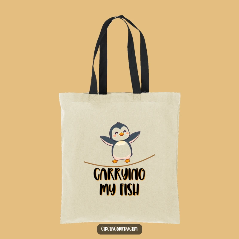 Funny Penguin Tightrope Tote Bag - Practical & Hilarious Carryall Gift