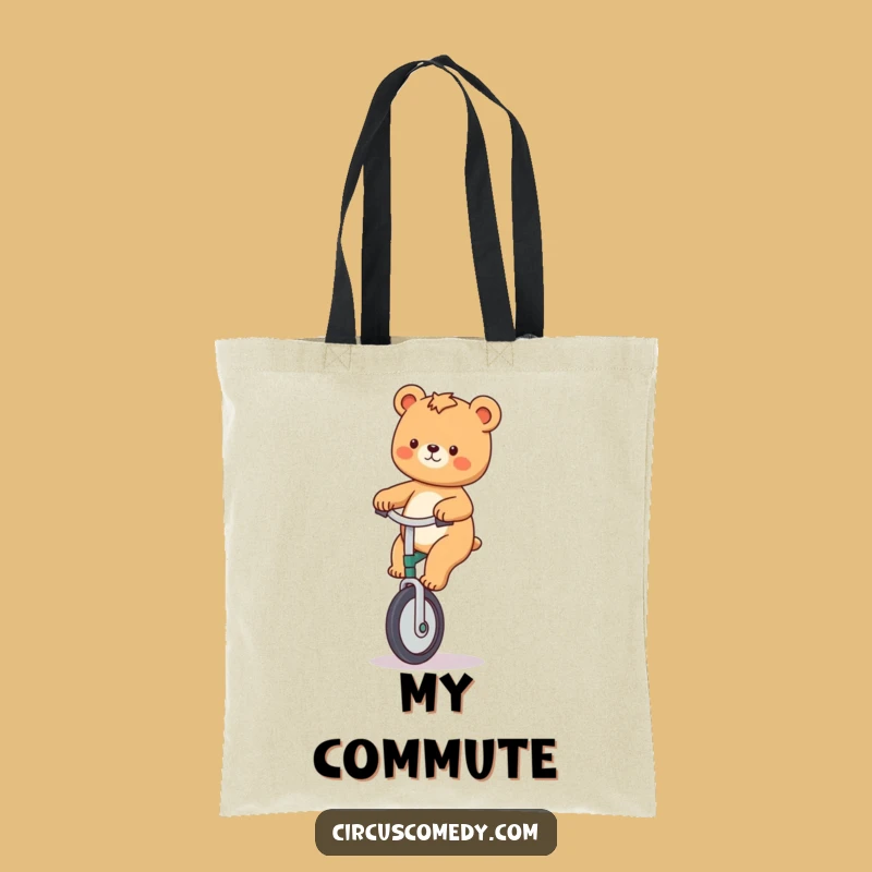 Funny Bear Unicycle Tote Bag - Stylish & Humorous Accessory